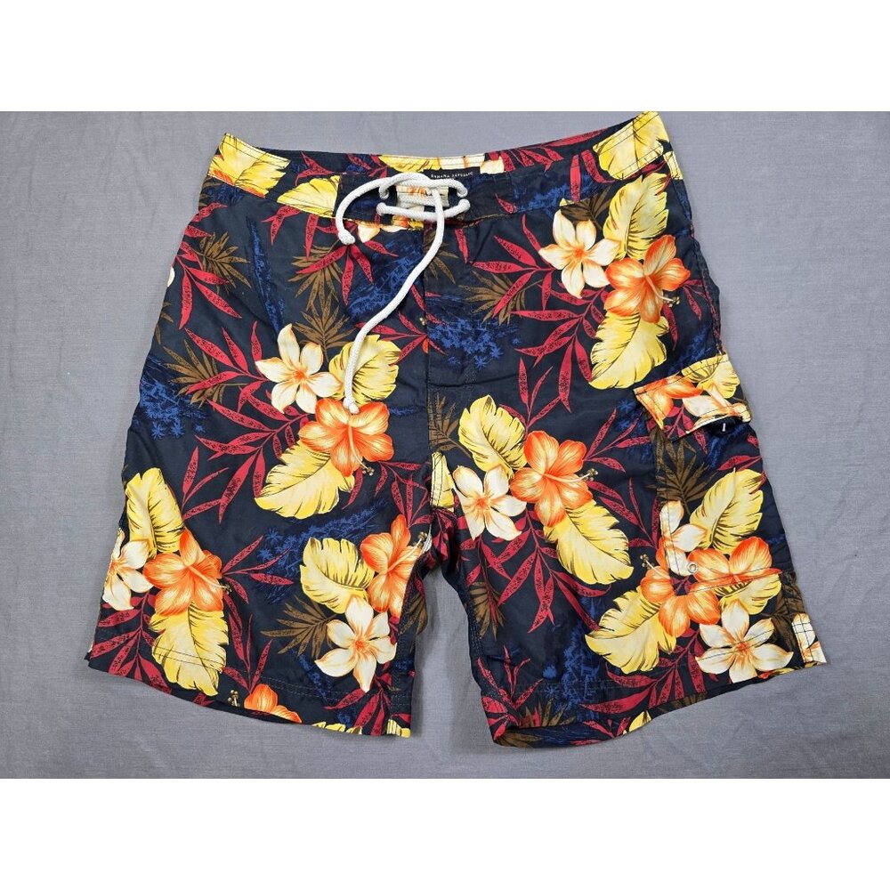 Banana Republic Mens Floral Swim Trunks Size 34 Polyester Navy Tropical Print
